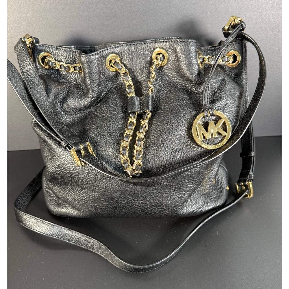 Michael Kors Frankie Soft Black Handbag Tote Shoulder Bag MSRP $298